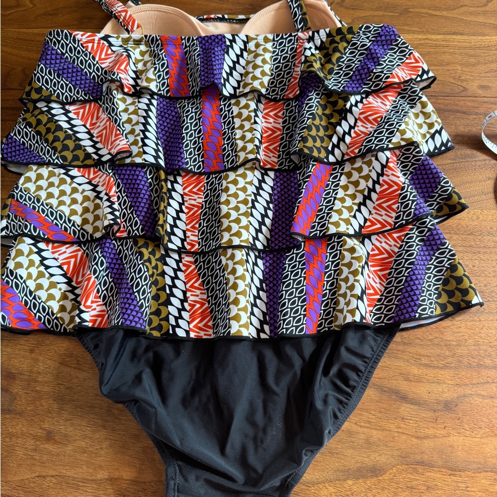 Ceeb Multi Tiered Mock Tankini Style Bathing Suit in EUC, Size 14 - Picture 5 of 10